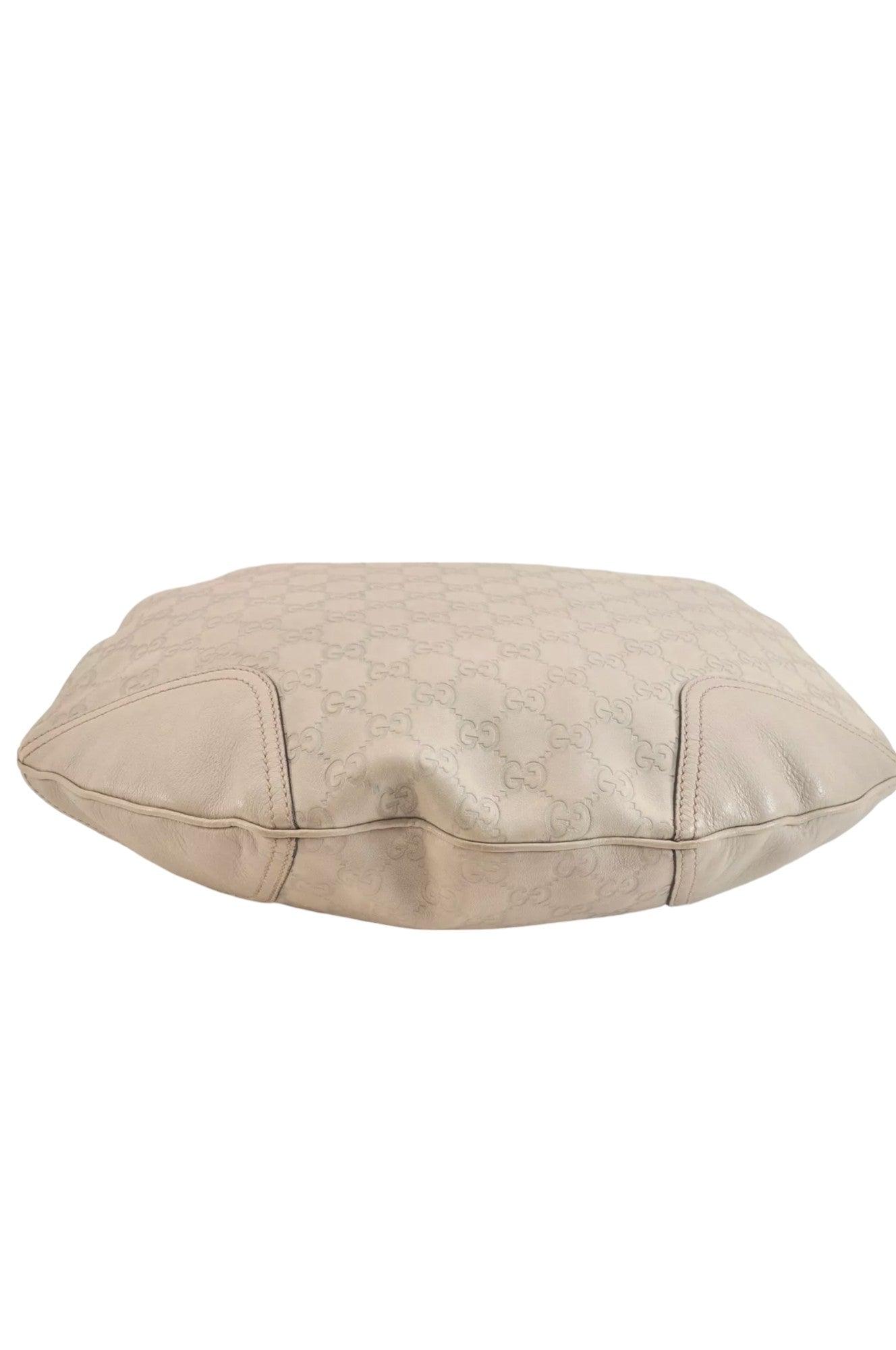 GUCCI Princy Guccissima GG Leather Shoulder Bag 162882 White 7406K - Velora
