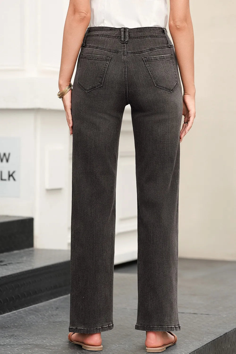 High-Waisted Wide-Leg Vintage Wash Jeans - Velora