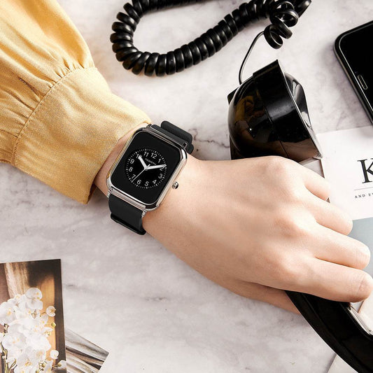 Black Square Waterproof Ladies Watch Sophisticated And Elegant - Velora