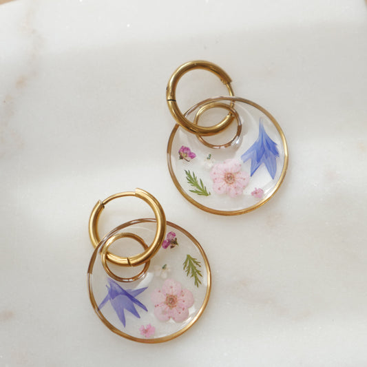 Boucles d'oreilles MaΓ―a - anneau et rond (moyen 20mm) - Velora
