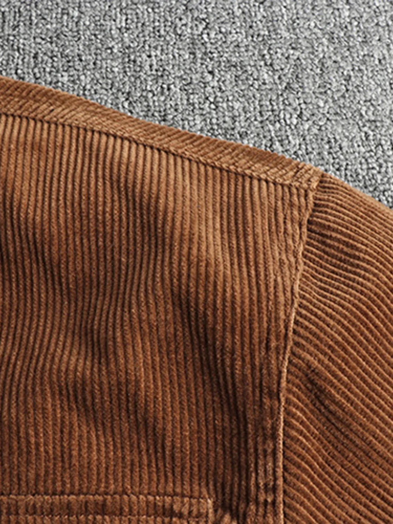 Men's Plus Size Corduroy Button Up Long Sleeve Jacket - Velora