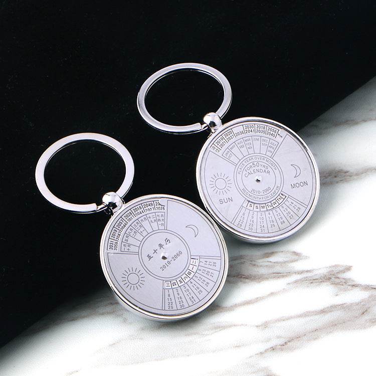 Men's And Women's Fashion Simple Perpetual Calendar Keychain - Velora