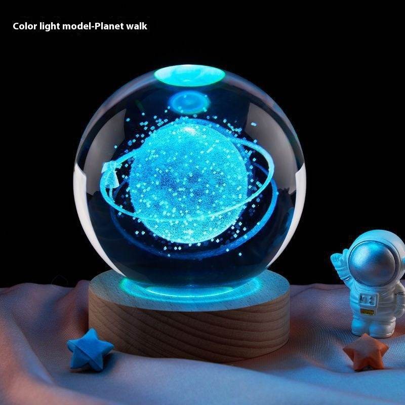 Moon Small Night Lamp Decoration Creative Crystal Ball - Velora