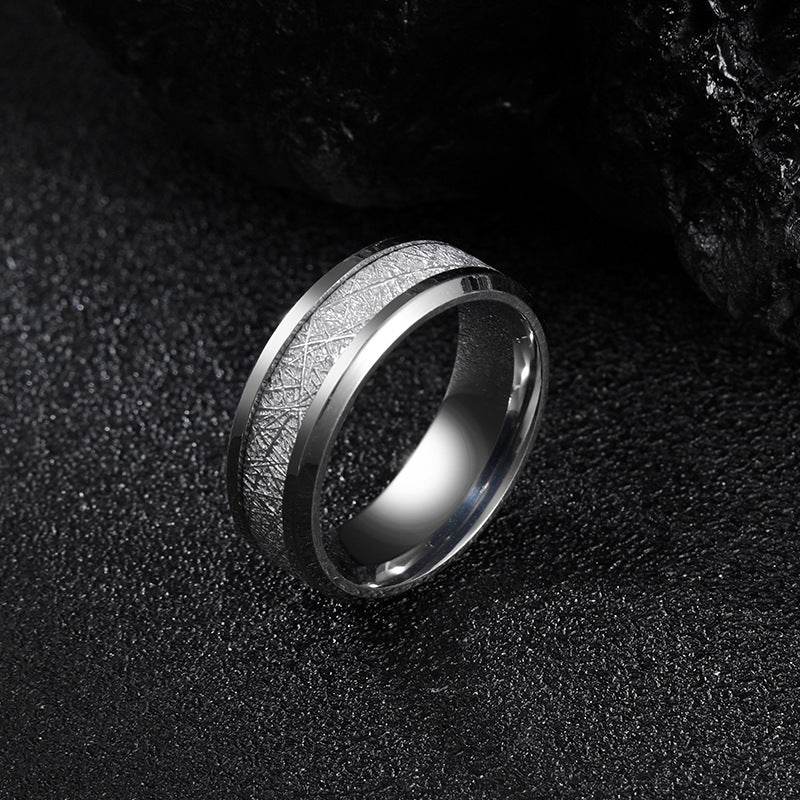 Ice Silk Foil Men's Titanium Steel Fog Ring - Velora