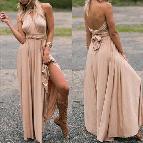 Women's Sexy Long Party Dress Club Floor-Length Summer Backless Bandage Maxi Dress Multiway Bridesmaids Boho Women Dress Vestidos - Velora