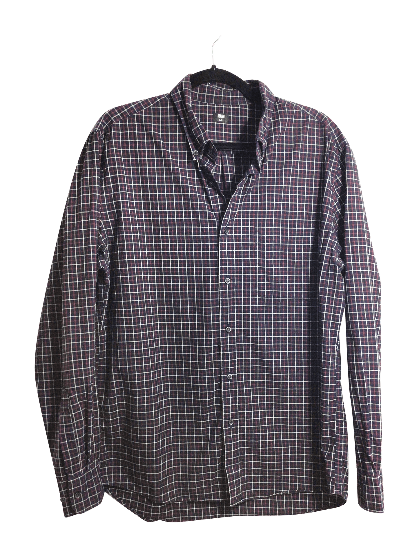UNIQLO Men Button Down Tops Regular fit in Blue - L - Velora