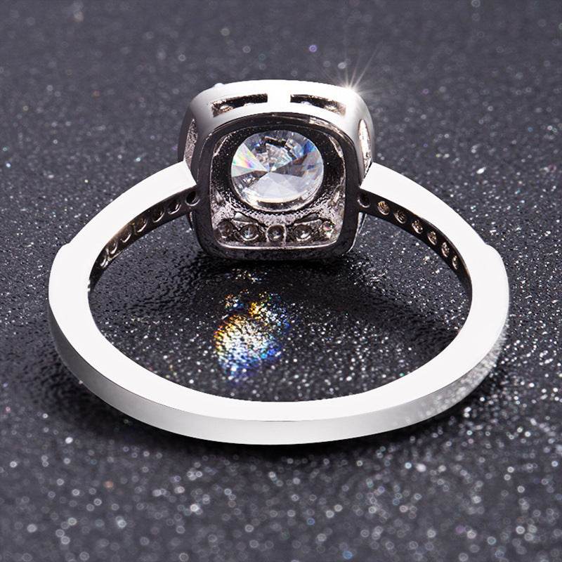 Luxury Silver Engagement Ring - Velora