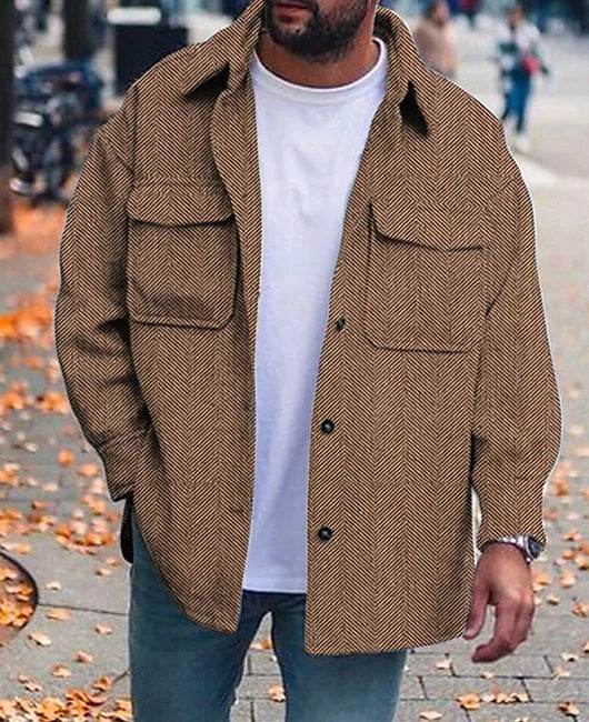 Coat Men Polo Collar Top Men Fashion Work Clothes - Velora