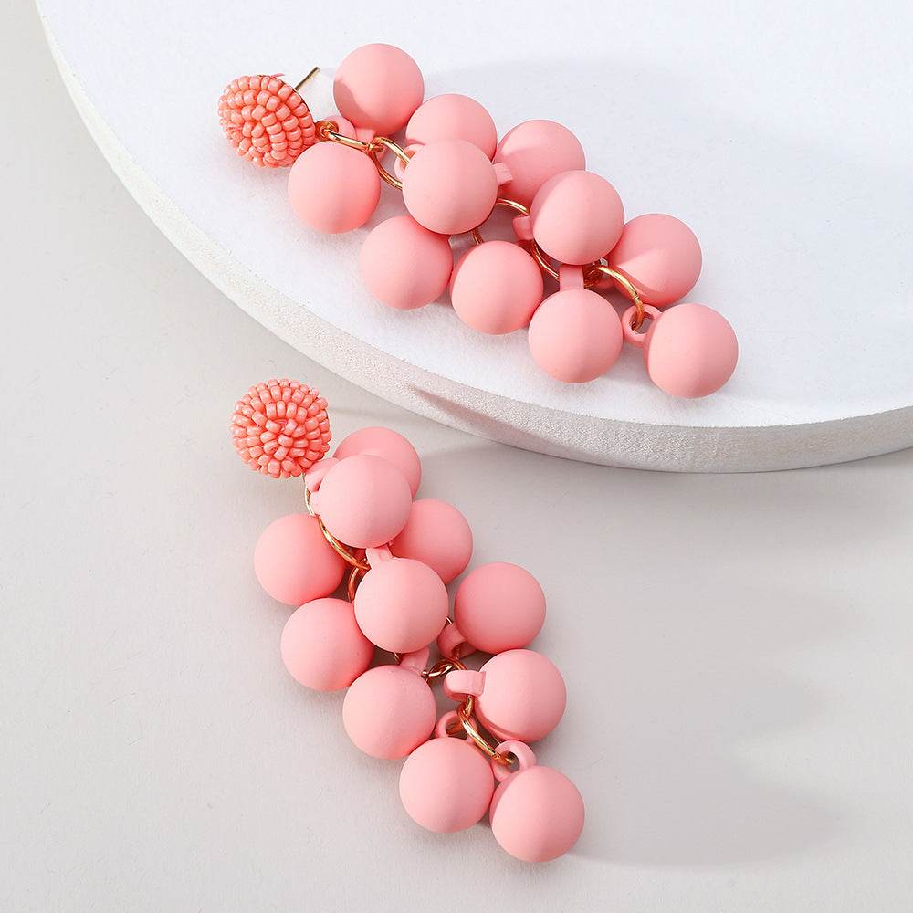 Candy Ball Earrings - Beaded Beach Stud - Velora