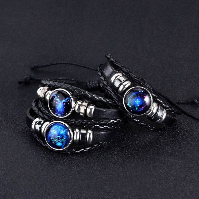 Zodiac Constellation Bracelet Braided Design Bracelet For Men Women Kids - Velora