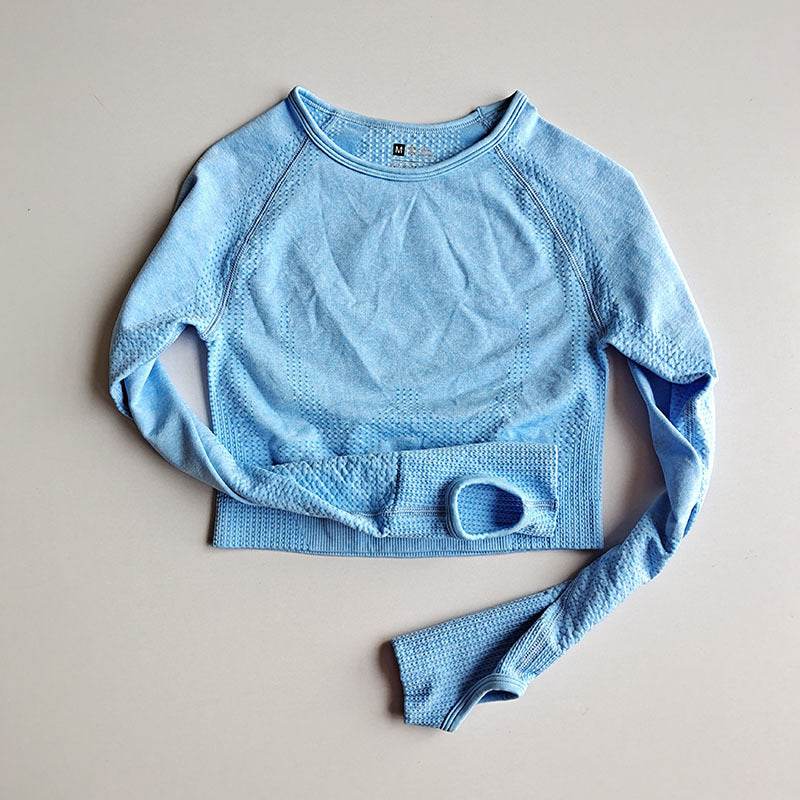 Sports T-shirt Quick-drying Tight High Elastic Short Seamless Long-sleeved Coat - Velora
