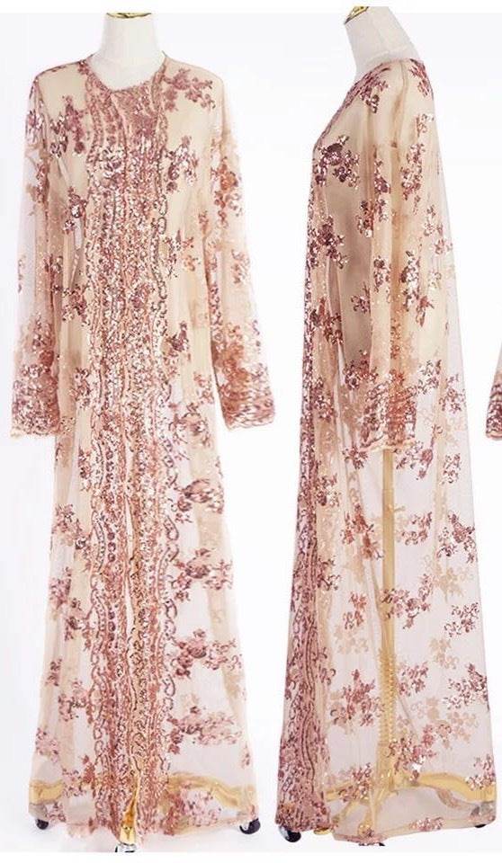 Luxury sequined Muslim robe - Velora