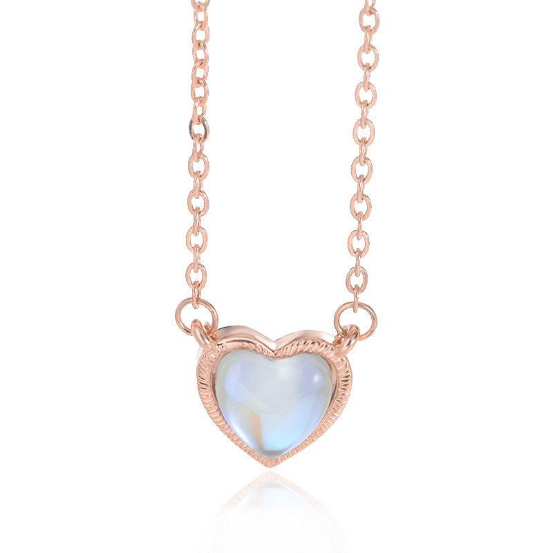 Romantic Heart Necklace Copper Zircon Pendant Necklace for women - Velora