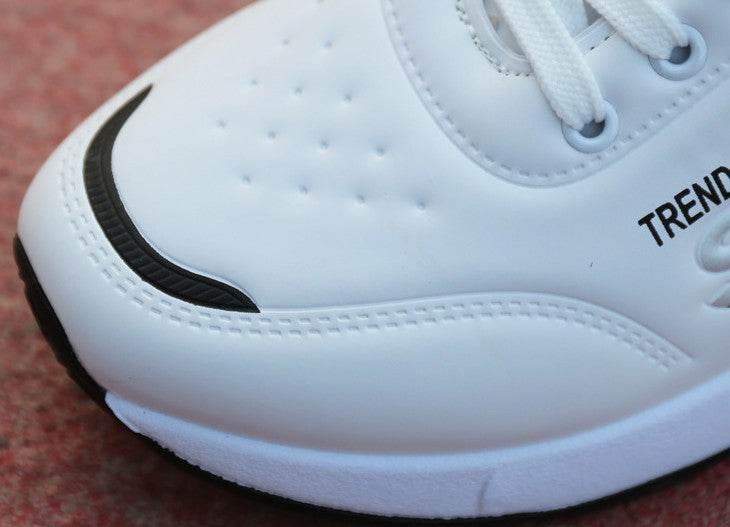 Men's Leisure Travel Shoes Students' White Leather Running Shoes - Velora
