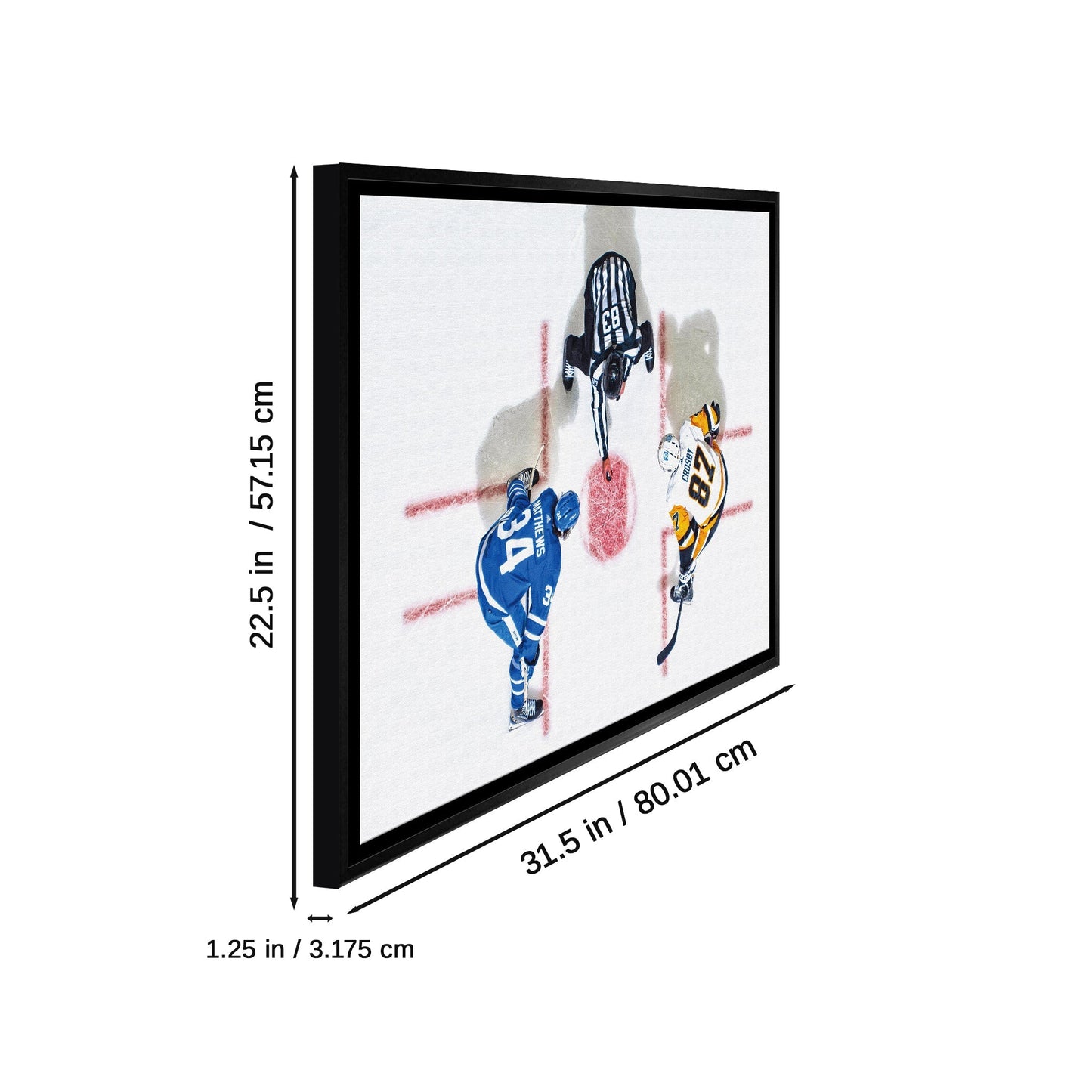 Sidney Crosby & Auston Matthews Framed 20x29 Overhead Canvas Frameworth Sports Marketing