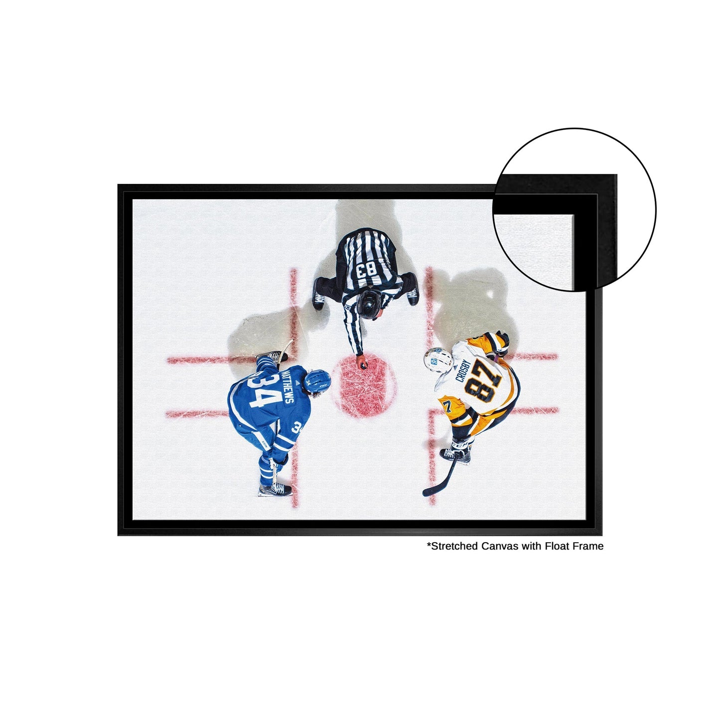 Sidney Crosby & Auston Matthews Framed 20x29 Overhead Canvas Frameworth Sports Marketing