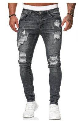 Slim fit Ripped Straight leg denim Jean Pant trousers for men - Velora