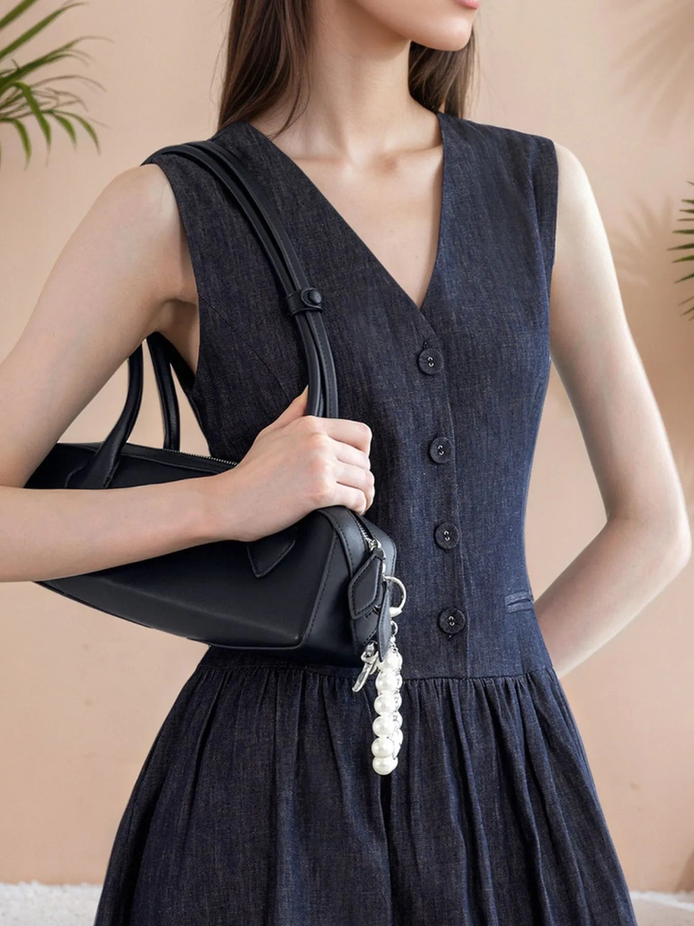 V-Neck Sleeveless Midi Dress - Velora
