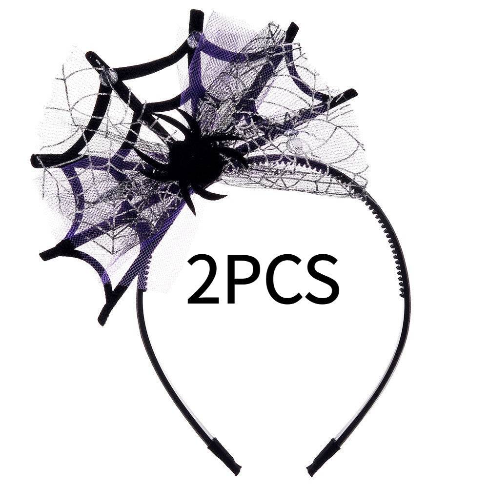 Lace Spider Web Hair-hoop Headband Halloween Ghost Festival - Velora