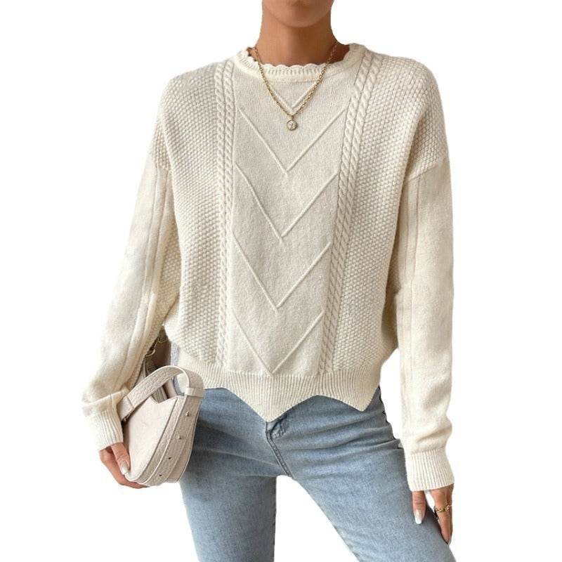 Women's Fashionable Irregular Bottoming Sweater - Velora