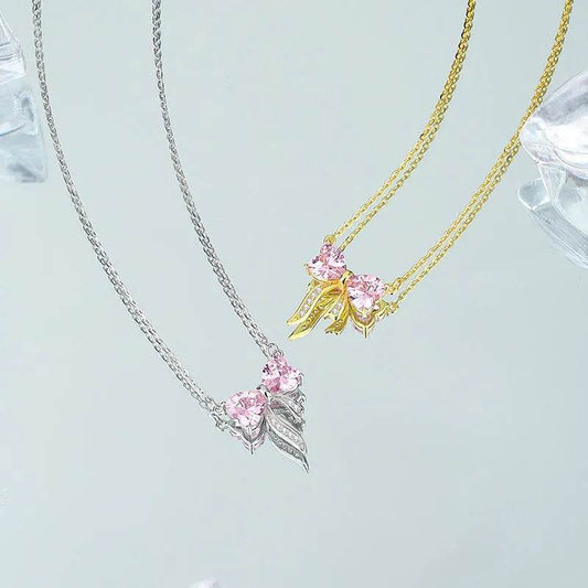 Women's Bow Zircon Necklace S925 Sterling Silver Clavicle Chain - Velora