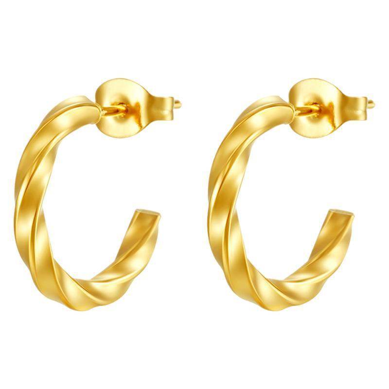 Fashion Trend Twisted Stainless Steel Earrings For Women - Velora