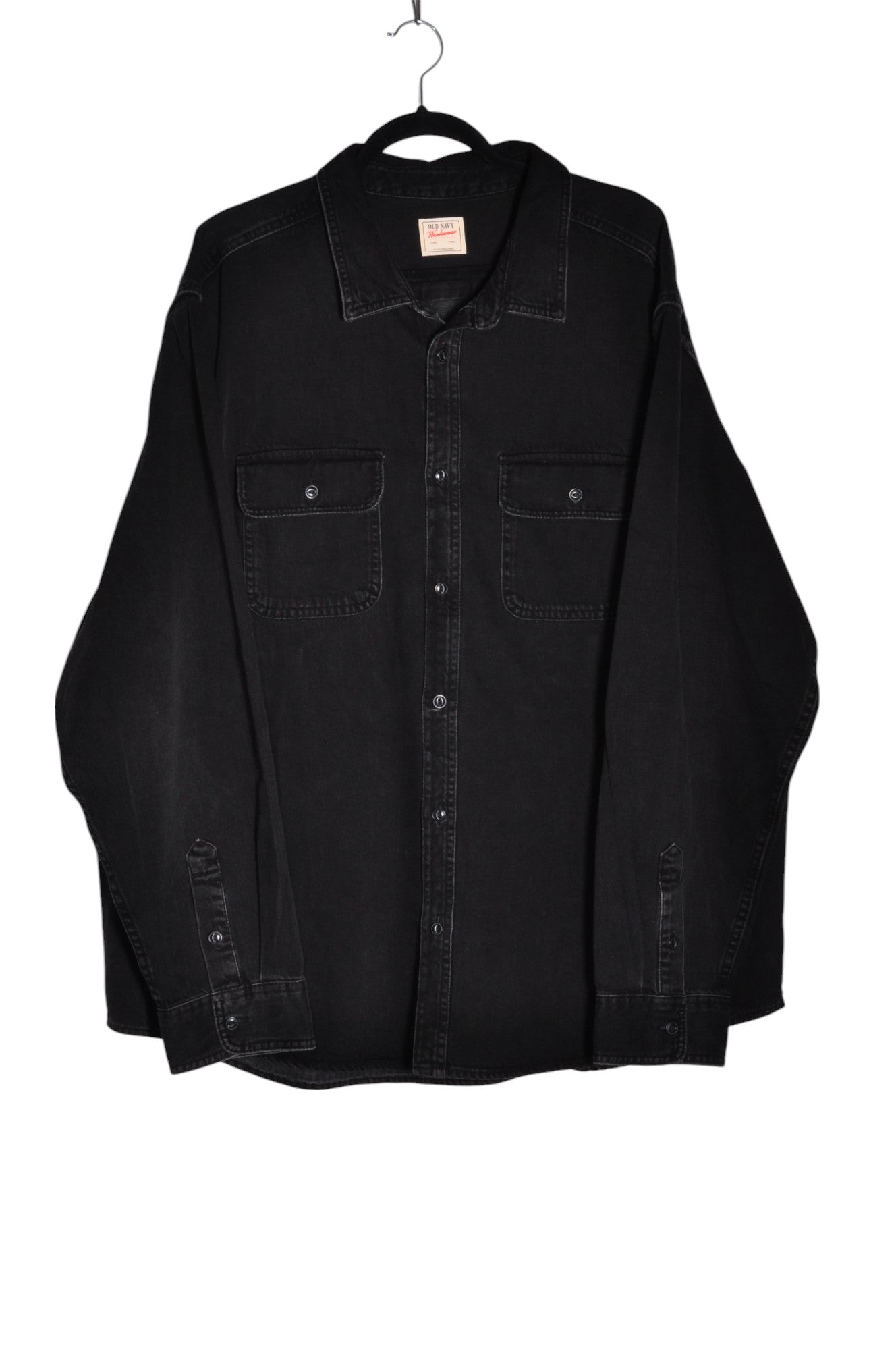 OLD NAVY Men Button Down Tops Regular fit in Black - 3XL - Velora