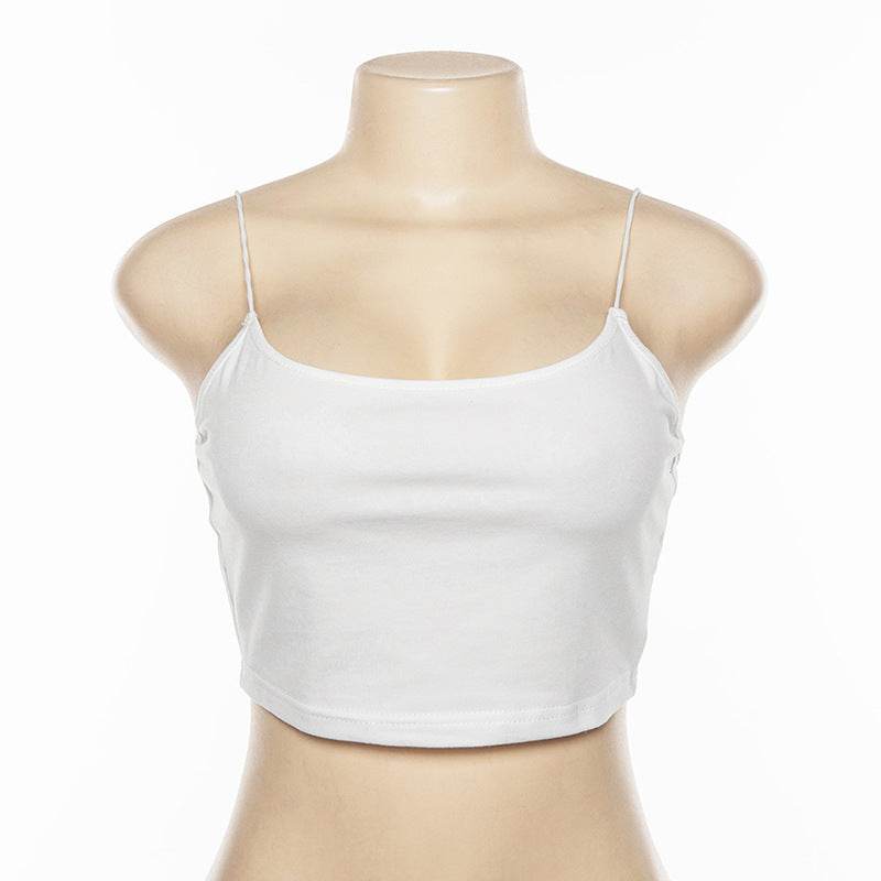 Women's Sling One-Shoulder Back Slim-Fit Short Cropped Vest - Velora