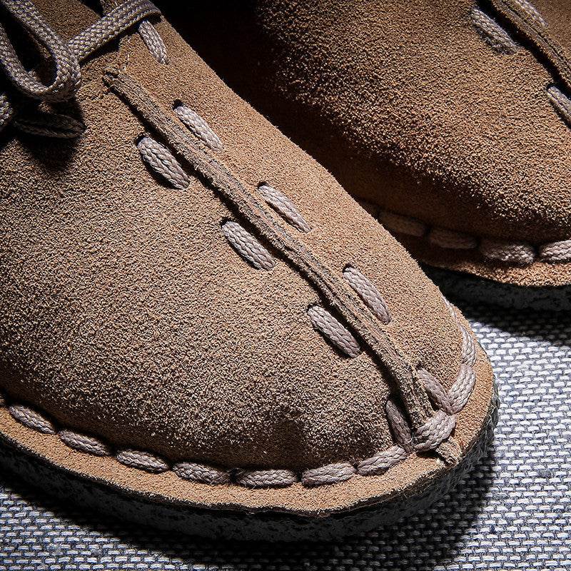 Leather Suede Men's Hand-stitched Casual Men's Shoes - Velora