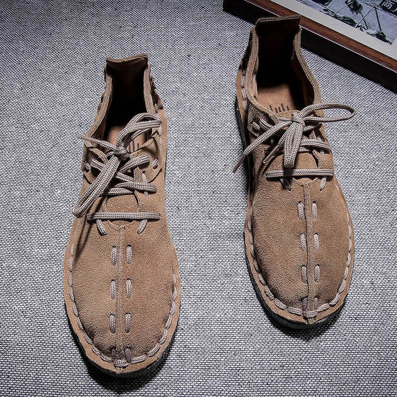 Leather Suede Men's Hand-stitched Casual Men's Shoes - Velora