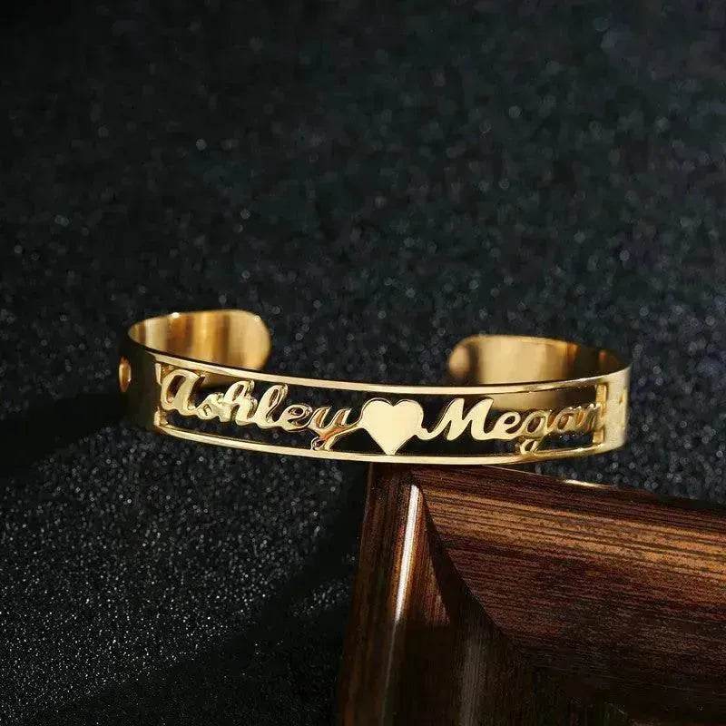 Customized Name Bracelet Personalized Custom Bangles Stainless Steel Jewelry - Velora