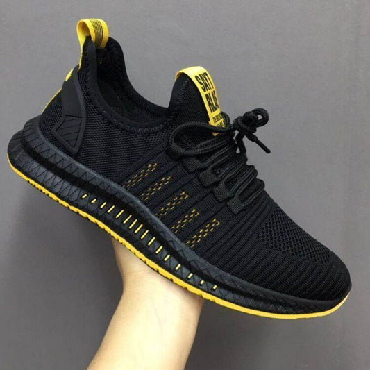 All Black Work Shoes Men's Mesh Men's Shoes Breathable Lightweight Mesh Shoes Summer Mesh Sports Casual Shoes - Velora