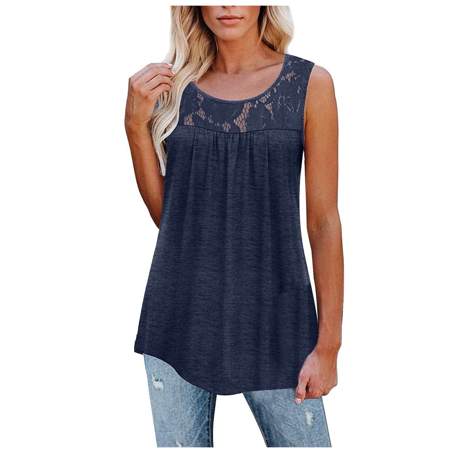 Casual Plus Size 5XL Lace Tops Summer loose top - Velora