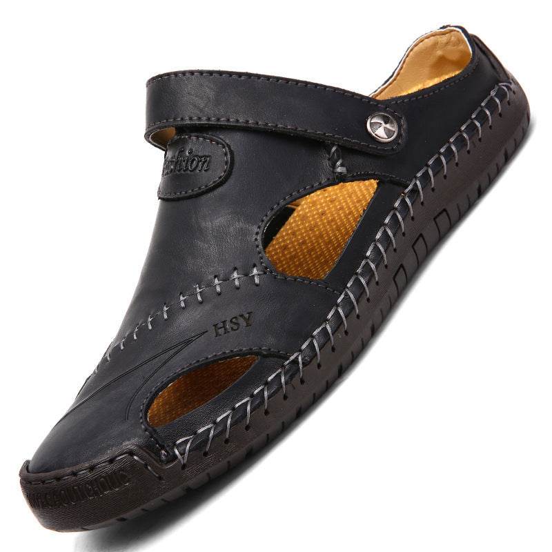 Men's Closed Toe Sandals Summer Adjustable Slides Slippers Fashion Beach Shoes - Velora