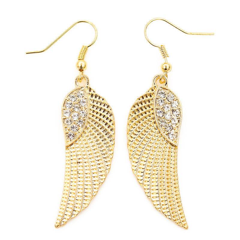 Female Fashion Diamond Angel Wings Earrings - Velora
