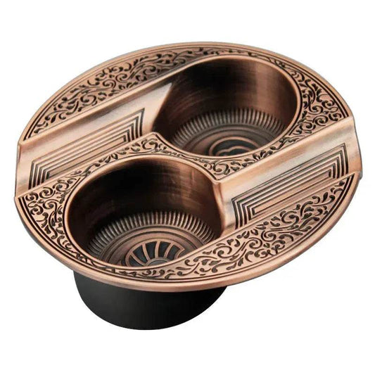 Metal Double Slot Retro Personality Ashtray - Velora