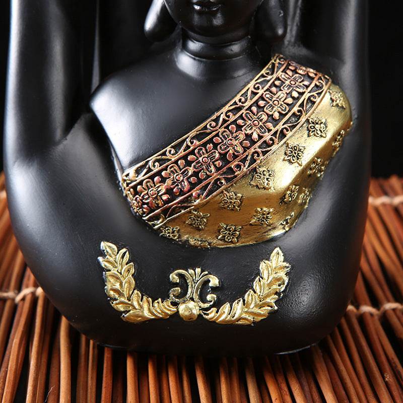 Green Resin Thai Buddha Statue Handmade Sculpture Hindu Fengshui Buddhist Figurine Meditation Home - Velora