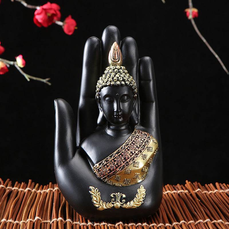 Green Resin Thai Buddha Statue Handmade Sculpture Hindu Fengshui Buddhist Figurine Meditation Home - Velora