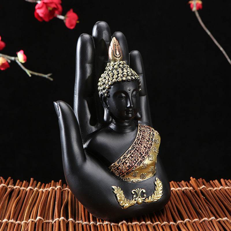 Green Resin Thai Buddha Statue Handmade Sculpture Hindu Fengshui Buddhist Figurine Meditation Home - Velora