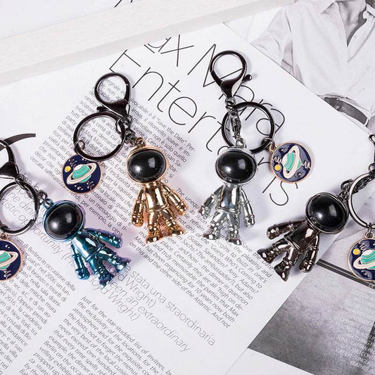 Korean Hip Hop Fashion Cross Spaceman Necklace Keychain - Velora