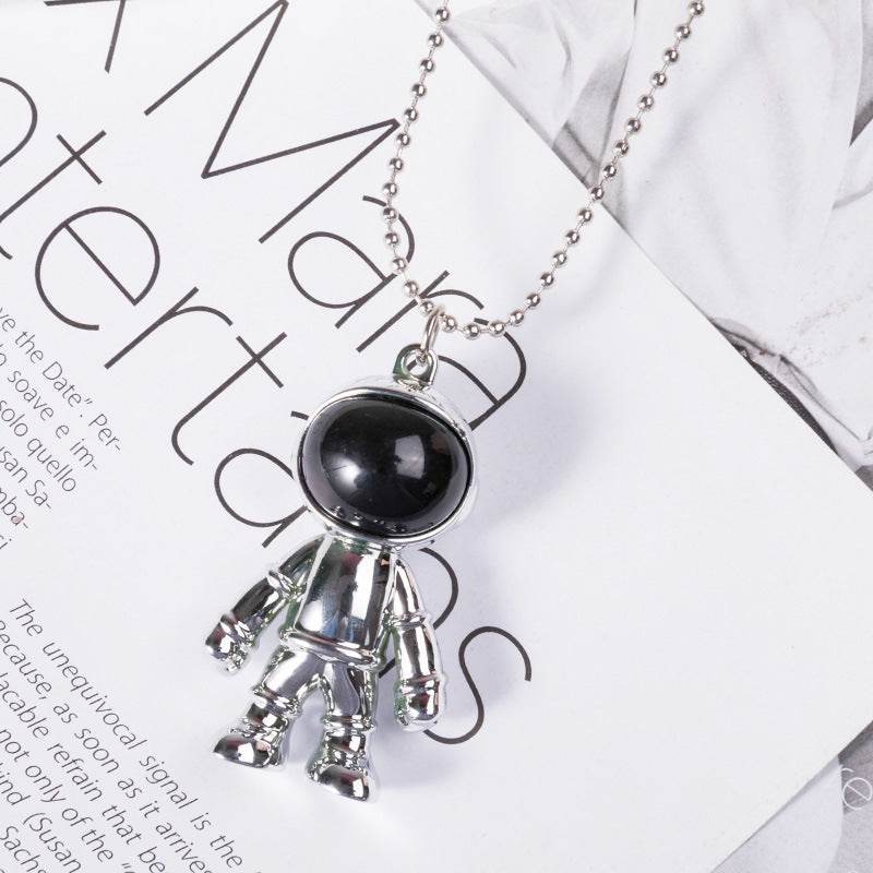 Korean Hip Hop Fashion Cross Spaceman Necklace Keychain - Velora