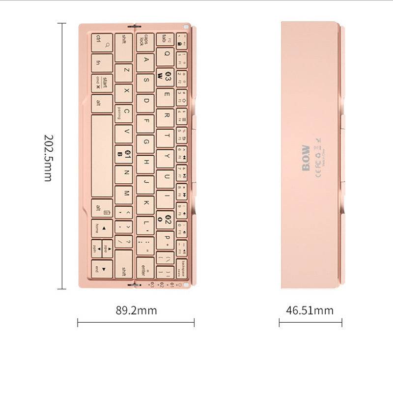 Mini Folding Bluetooth Keyboard Wireless Keypad Support3 Devices With Stand Rechargeable Foldable Keyboard For Phone Tablet - Velora