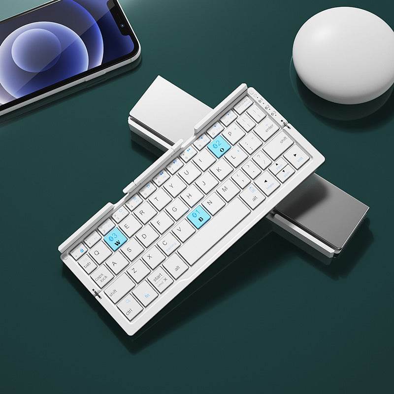Mini Folding Bluetooth Keyboard Wireless Keypad Support3 Devices With Stand Rechargeable Foldable Keyboard For Phone Tablet - Velora