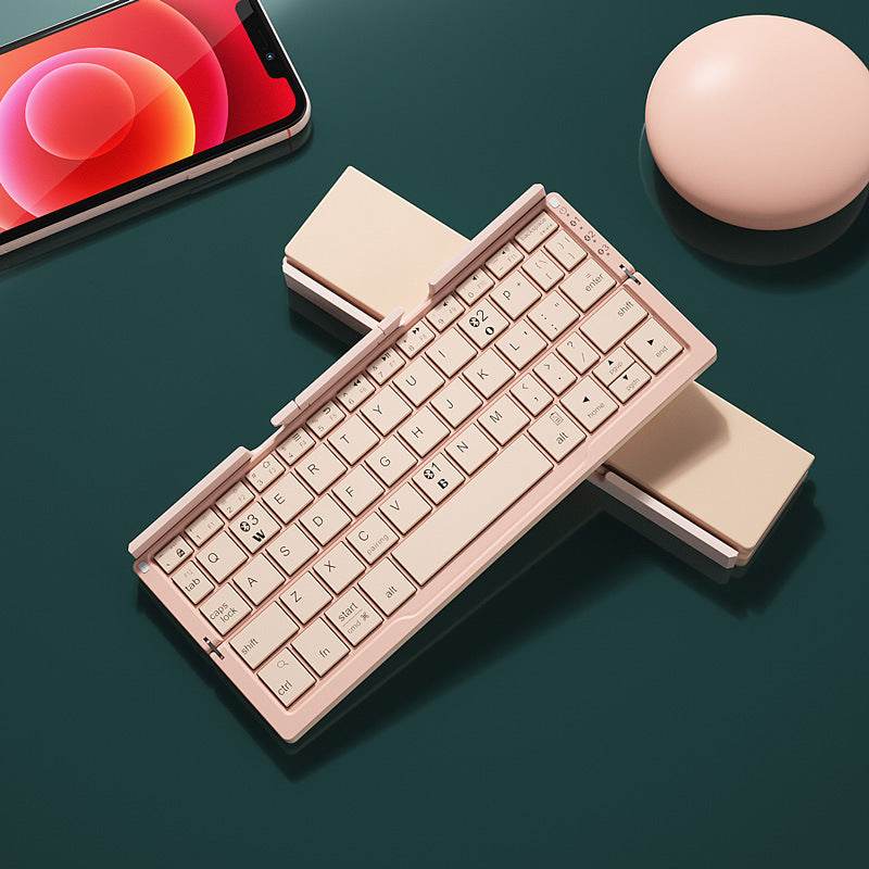 Mini Folding Bluetooth Keyboard Wireless Keypad Support3 Devices With Stand Rechargeable Foldable Keyboard For Phone Tablet - Velora