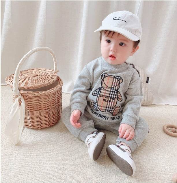 Baby Onesies Boys Baby Rompers Trendy Fans Infant Children'S Wear Girls' Rompers Plaid Children'S Jumpsuits Bears - Velora