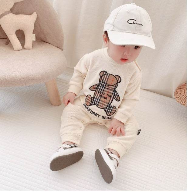 Baby Onesies Boys Baby Rompers Trendy Fans Infant Children'S Wear Girls' Rompers Plaid Children'S Jumpsuits Bears - Velora