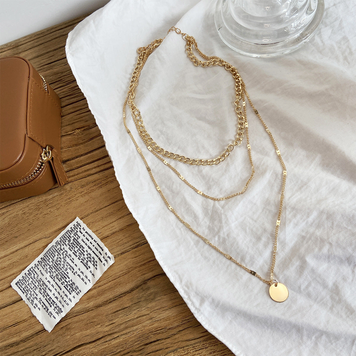 Women's Multilayer Necklace Ins Fashion Disc Pendant Clavicle Necklace Chains Personality Jewelry Velora