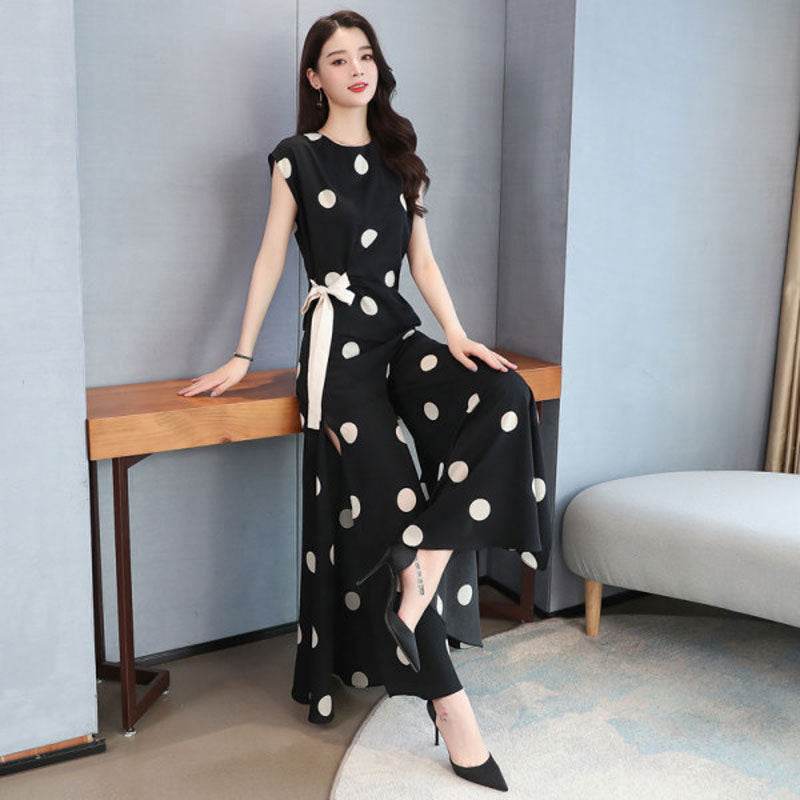 SAIYARA - Womens Summer Suit Wide Leg Pants Skirt Two Piece Sets - Velora