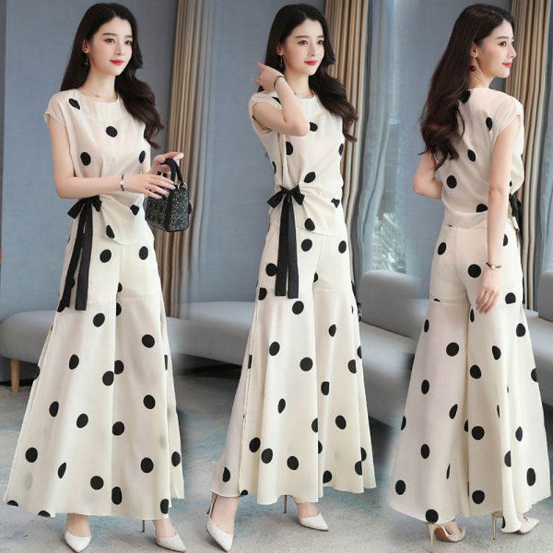 SAIYARA - Womens Summer Suit Wide Leg Pants Skirt Two Piece Sets - Velora