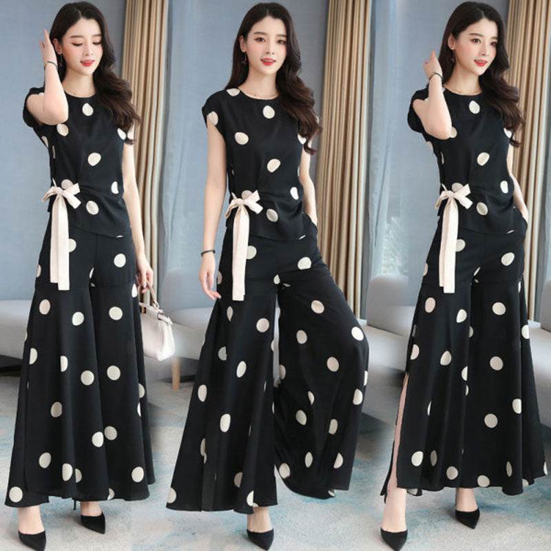 SAIYARA - Womens Summer Suit Wide Leg Pants Skirt Two Piece Sets - Velora